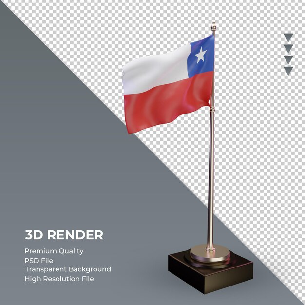 Drapeau 3d Chili Rendu Vue De Gauche