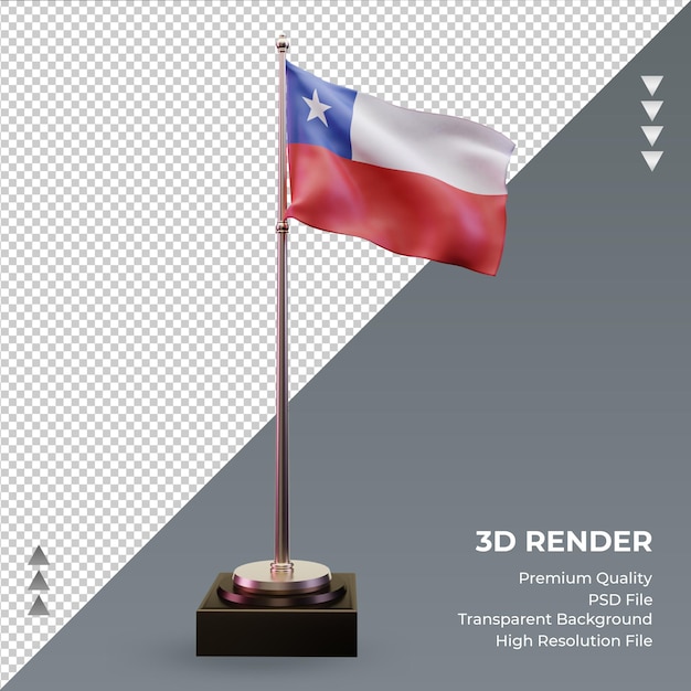 Drapeau 3d Chili Vue De Face De Rendu