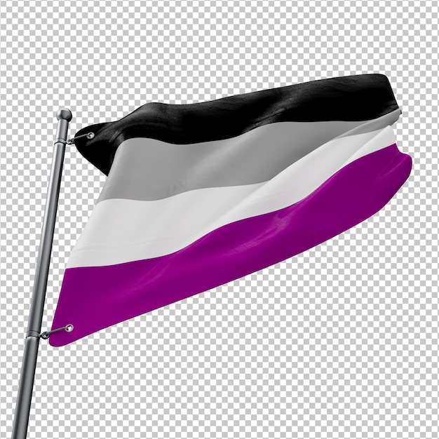 PSD drapeau 3d de la fierté asexuée avec un fond transparent