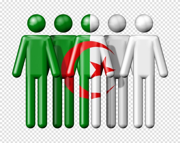 PSD drapeau de l'algérie sur la figure de bâton