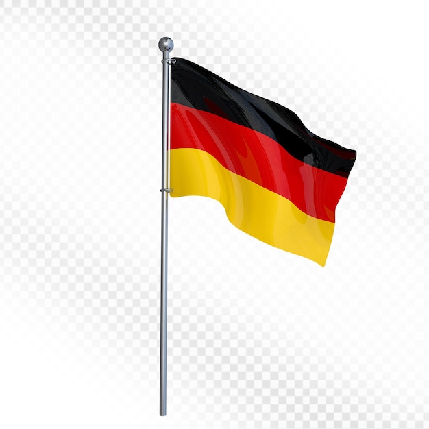 Le drapeau allemand agitant sur un poteau