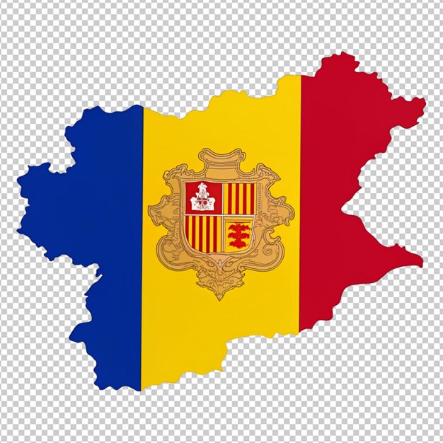 PSD drapeau d'andorre sur fond transparent