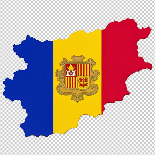 PSD drapeau d'andorre sur un fond transparent