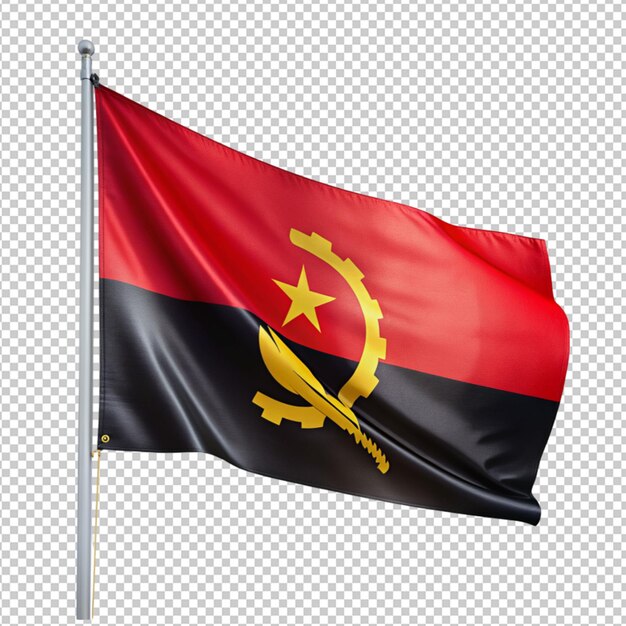 PSD drapeau de l'angola sur un fond transparent