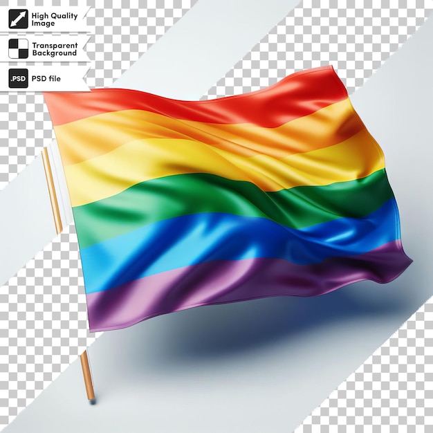 PSD un drapeau arc-en-ciel est affiché sur un écran avec une image d'un drapeau arc-en-ciel