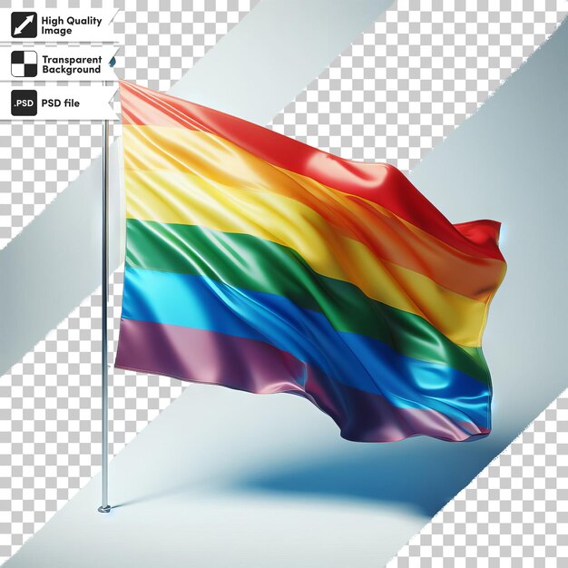 PSD un drapeau arc-en-ciel est sur un fond blanc avec un panneau qui dit arc- en-ciel