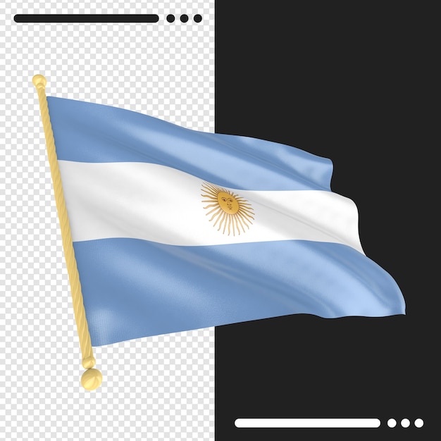 Drapeau De L'argentine Rendu 3d Isolé