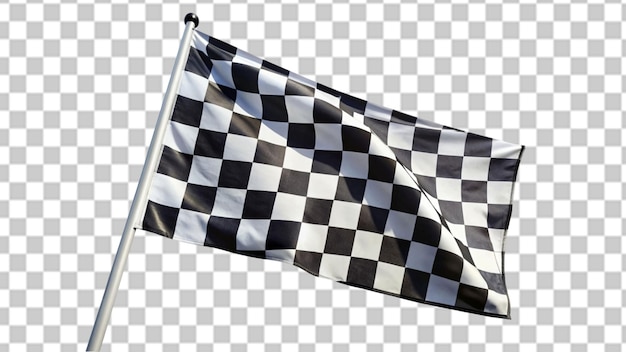 PSD drapeau d'arrivée à carreaux isolé sur fond transparent