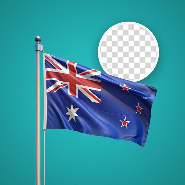 PSD drapeau australien avec un poteau