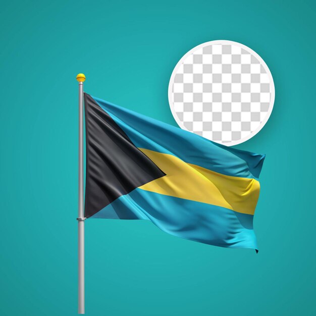 PSD le drapeau des bahamas sur un fond transparent