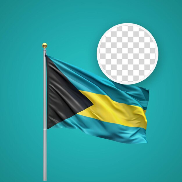 PSD le drapeau des bahamas sur un fond transparent