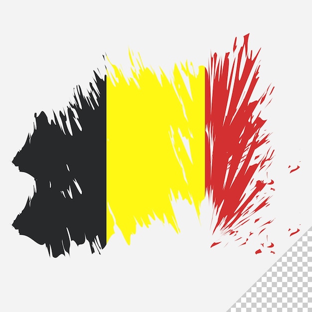 PSD drapeau belge grunge belgique brosse drapeau modèle design transparent