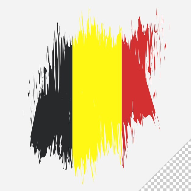 PSD drapeau belge grunge belgique brosse drapeau modèle design transparent