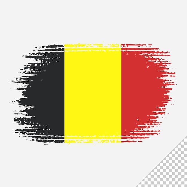 PSD drapeau belge grunge belgique brosse drapeau modèle design transparent