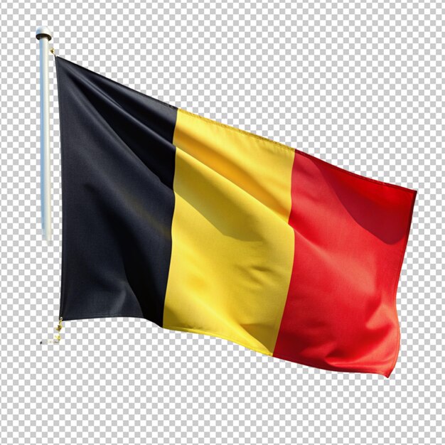 PSD drapeau de la belgique sur fond transparent