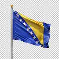 PSD drapeau de la bosnie-herzégovine sur un fond transparent