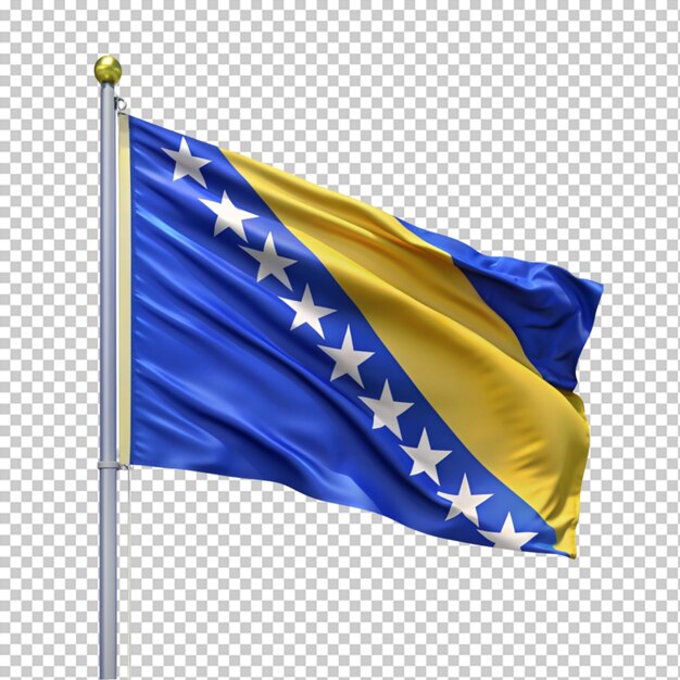 PSD drapeau de la bosnie-herzégovine sur un fond transparent