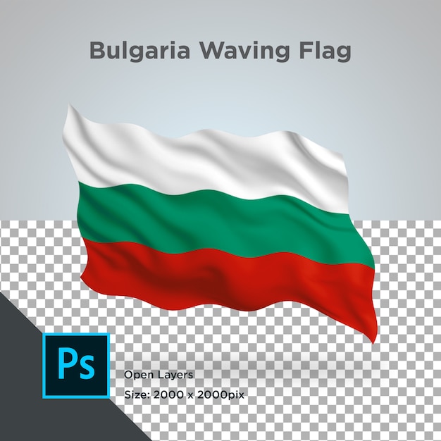 PSD drapeau de la bulgarie vague transparente psd