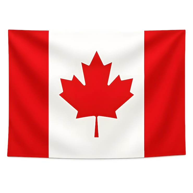 PSD drapeau canadien avec une feuille d'érable
