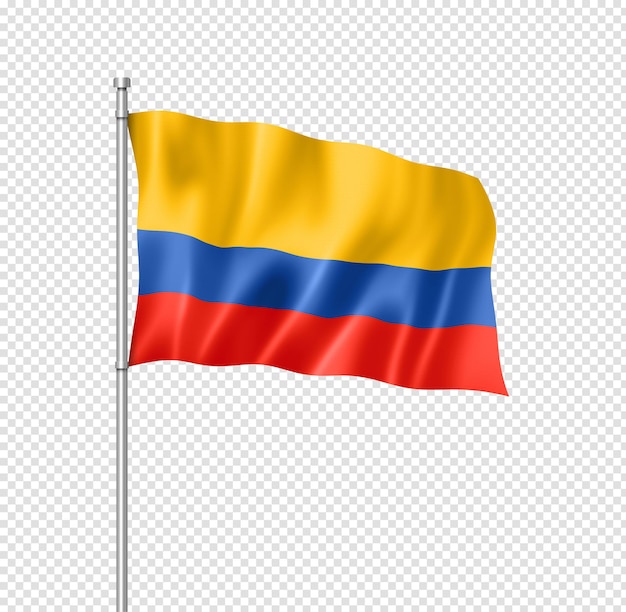 Drapeau colombien isolé sur blanc