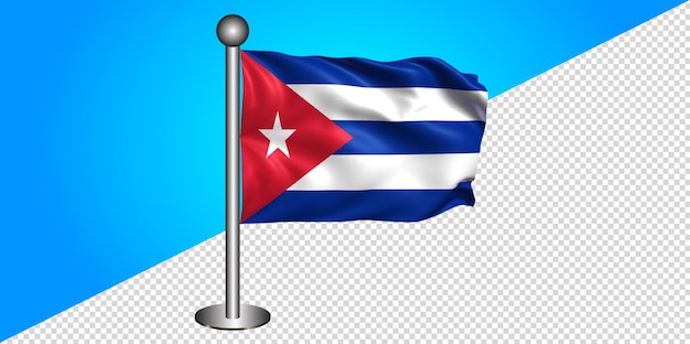 Drapeau De Cuba 3d Avec Fond Transparent