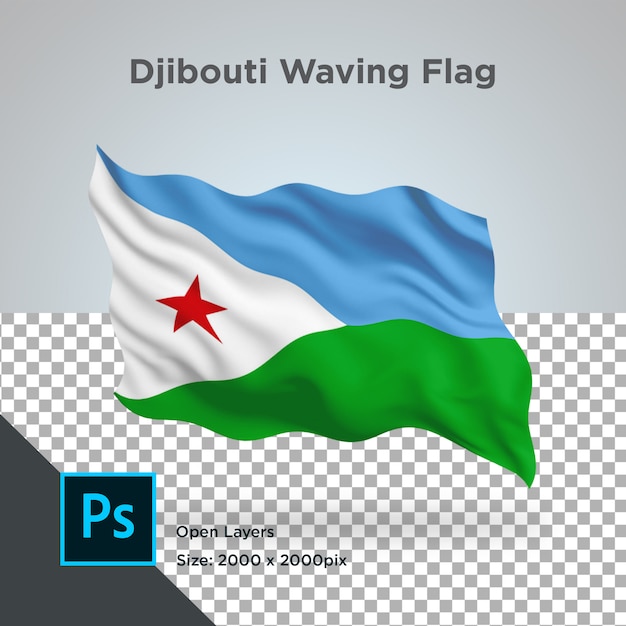 Drapeau Djibouti Wave Transparent Psd