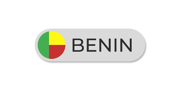 PSD drapeau du bénin avec texte de fond transparent format de fichier psd modèle de lettrage de texte du bénin