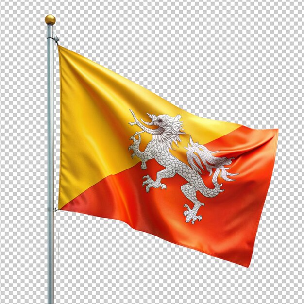 PSD le drapeau du bhoutan sur un fond transparent