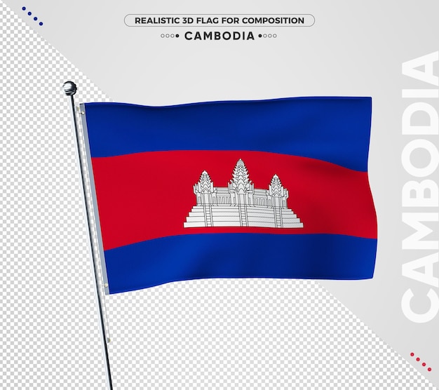 Drapeau Du Cambodge Isolé