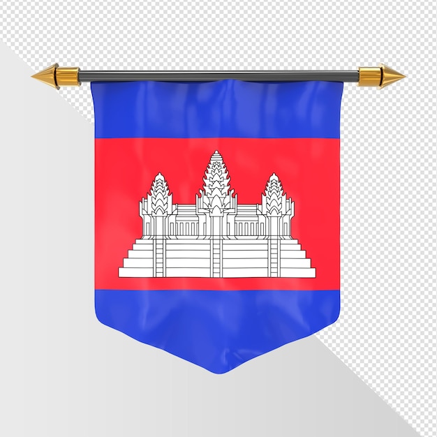 Drapeau Du Cambodge Rendu Rendu 3d