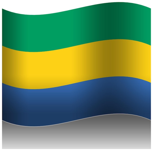 PSD le drapeau du gabon en 3d