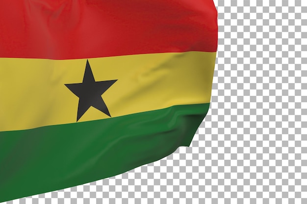 Drapeau du Ghana isolé. Agitant la bannière. Drapeau national du Ghana