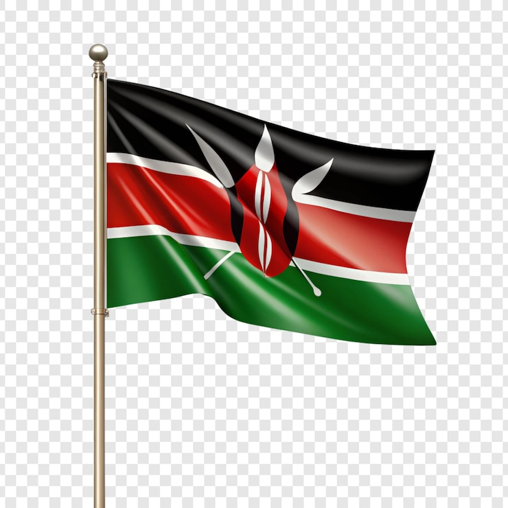 PSD le drapeau du kenya à l'arrière-plan transparent