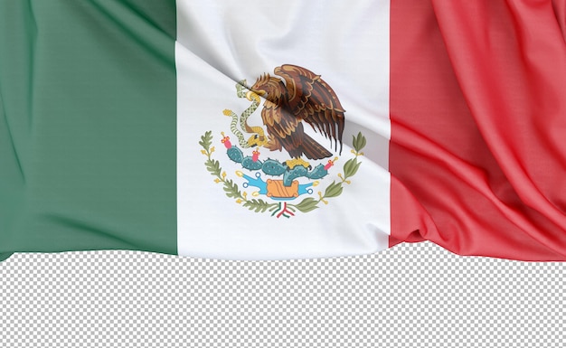 PSD drapeau du mexique isolé sur fond blanc avec espace de copie ci-dessous le rendu 3d