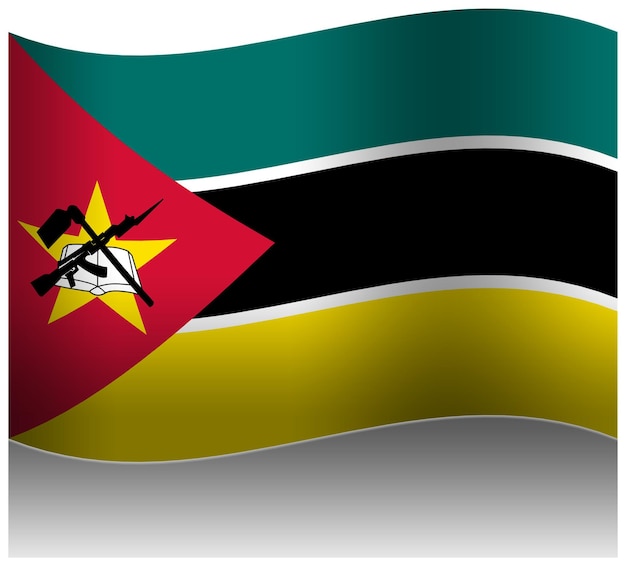 PSD le drapeau du mozambique en 3d