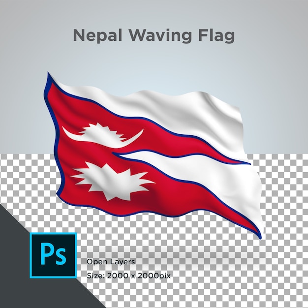 Drapeau Du Népal Wave Design Transparent