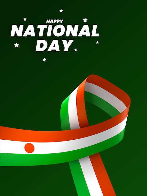 PSD le drapeau du niger est un élément de conception de la bannière du jour de l'indépendance nationale.