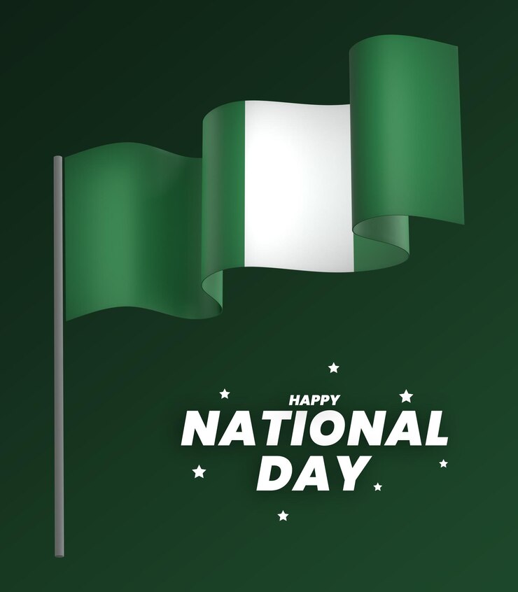 PSD le drapeau du nigeria est un élément de conception de la bannière du jour de l'indépendance nationale.