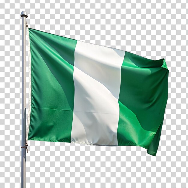 PSD un drapeau du nigeria sur un fond transparent