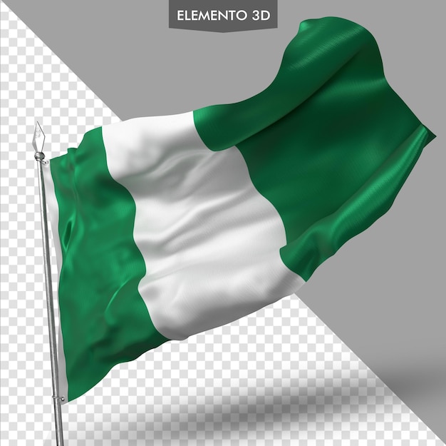 Drapeau Du Nigeria Rendu 3d Premium Eru