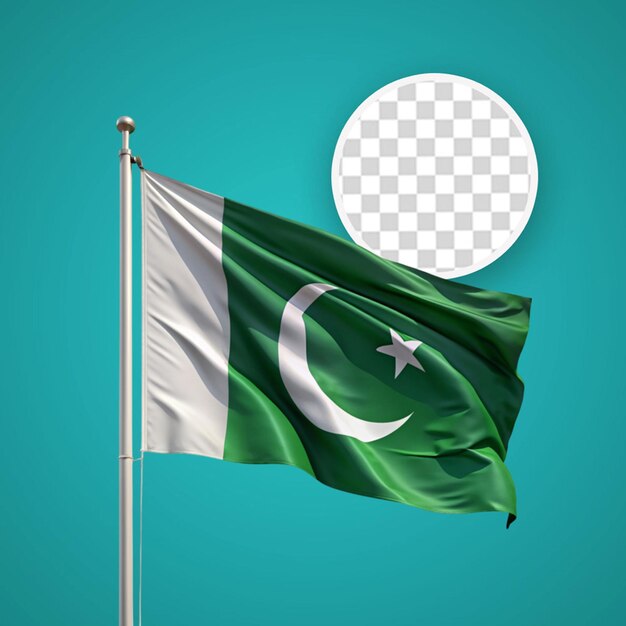 PSD un drapeau du pakistan sur un fond transparent