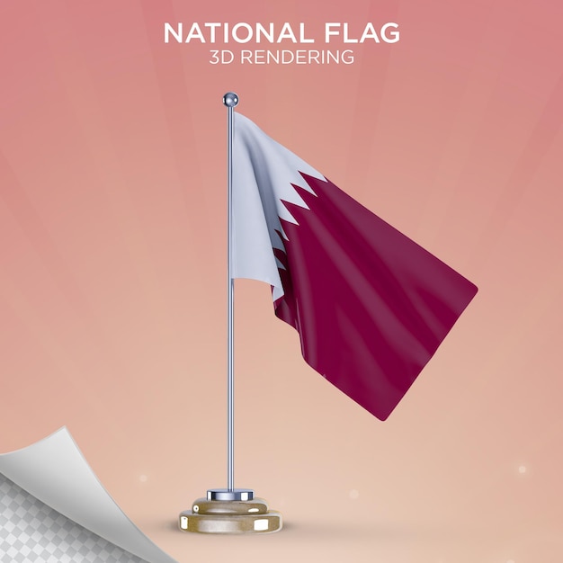 PSD drapeau du qatar agitant le style 3d psd premium