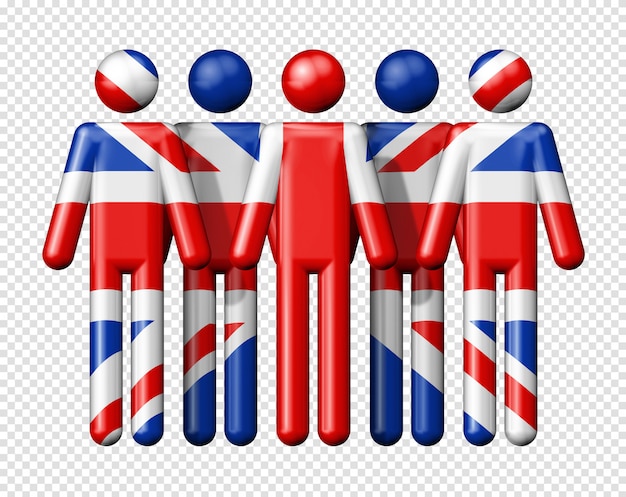 Drapeau du Royaume-Uni, UK sur stick figure