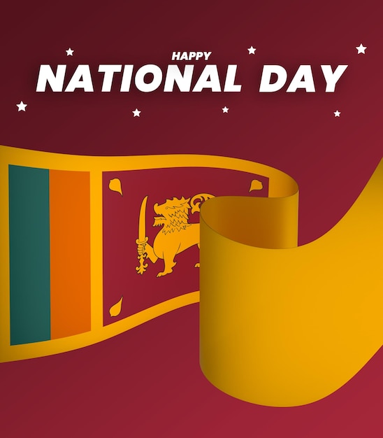 PSD le drapeau du sri lanka est un élément de conception de la bannière du jour de l'indépendance nationale.