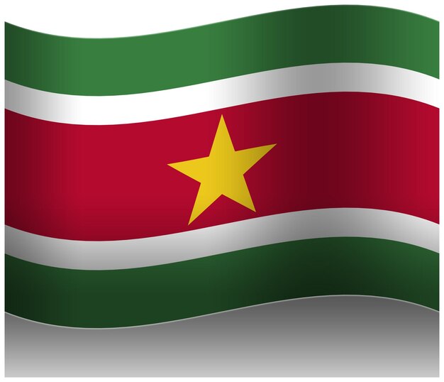 Le drapeau du Suriname en 3D