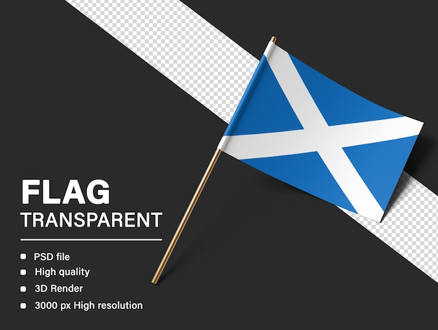 Drapeau écossais 3D isolé sur fond transparent