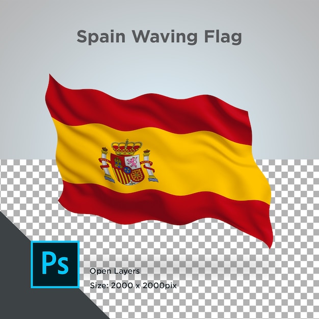 Drapeau De L'espagne Wave Design Transparent