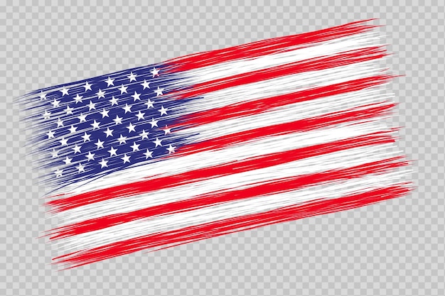 drapeau des États-Unis d'Amérique fond transparent drapeau brush élément de modèle de conception