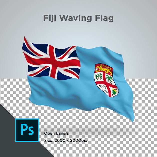 PSD drapeau fidji vague transparent psd