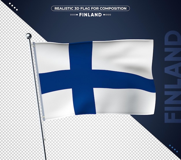 PSD drapeau de la finlande avec une texture réaliste